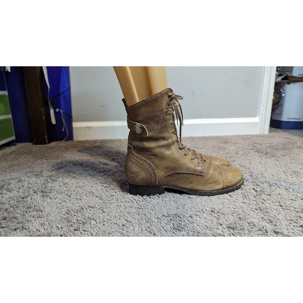 Steve Madden Gussi Lace Up Side Zip Leather Boots Size 37EUR
